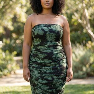 Elegant Green Floral Dress